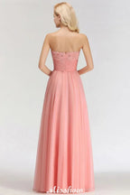 Elegant Sweetheart A-Line Appliques Bridesmaid Dresses Ruffle Chiffon
