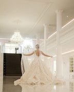 Elegant V-Neck A-line Wedding Dresses with Lace