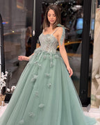 Fabulous Floor Length Sweetheart Sleeveless A-Line Tulle Wedding Dress with Sequins