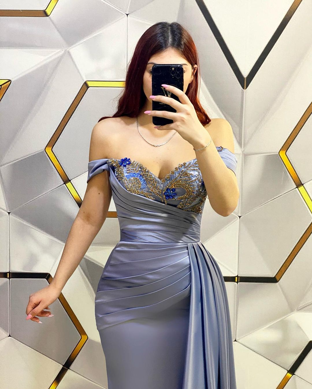 Fashion Long Mermaid Off-the-shoulder Sequined Prom Dress With Ruffles