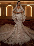 Sexy Sweetheart Wedding Dress 2025 Elegant Mermaid Bridal Gown Charming Lace Sleeveless Floor-length Gown Customized