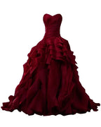 Burgundy Evening Gowns,Ball Gown Formal Dress,Evening Gowns For Teens Y1558