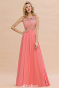 Floral Lace A-line Simple Wedding Dress Sleeveless Maxi Bridesmaid Dress