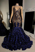 Glamorous Long Mermaid Prom Sleeveless Spaghetti Strap Dress