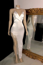 Glamorous V-neck Spaghetti Strap Sleeveless Mermaid Prom Dress