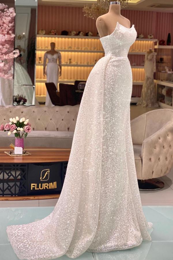 Gorgeous Long Mermaid Glitter Sweetheart Prom Dress