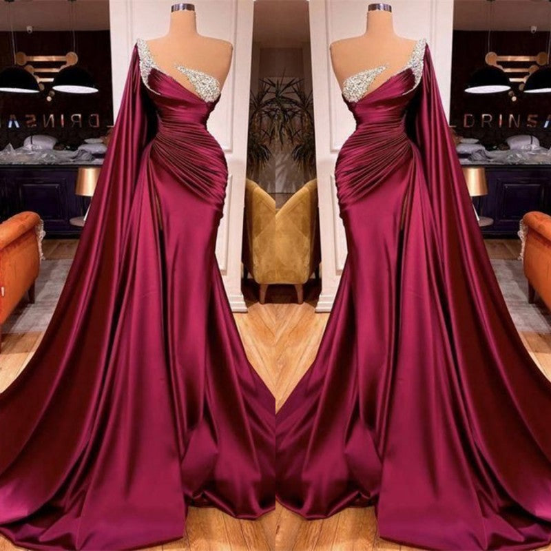 Gorgeous Mermaid Beads Evening Prom Dress With Ruffles