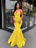 Gorgeous Mermaid Sleeveless Sweetheart Stretch Crepe Prom Dresses