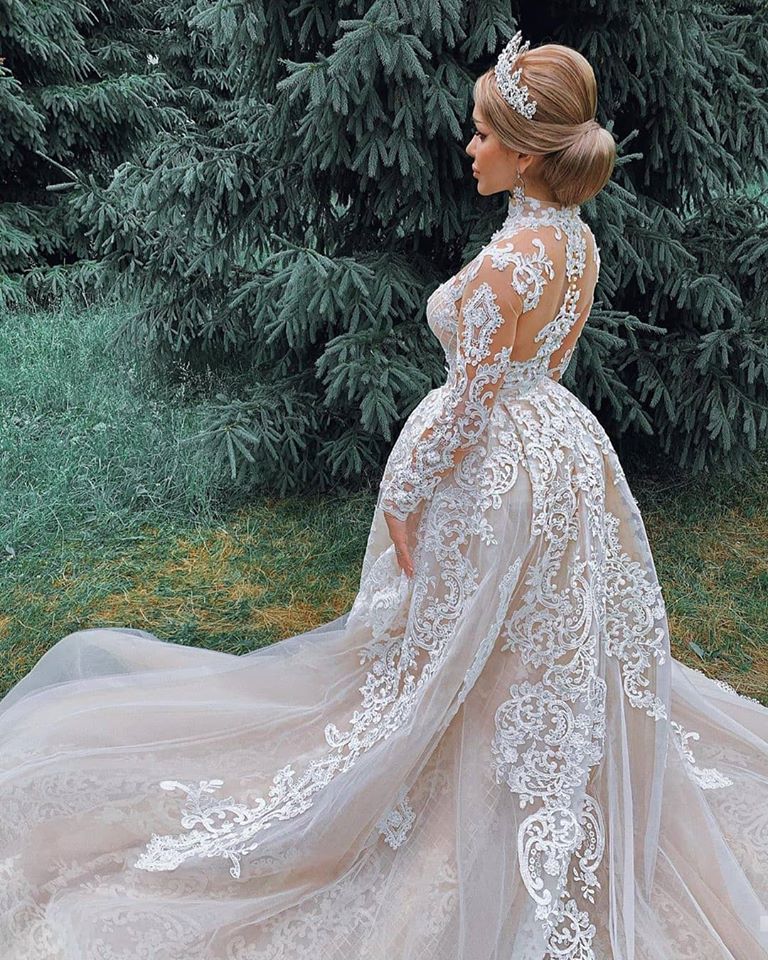 Gorgeous Sweetheart Lace Tulle Mermaid Spring Summer Wedding Dress