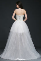 Hi-Lo Tulle A-line Lace Wedding Dress