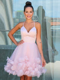 A line V Neck Sleeveless Homecoming Dress
