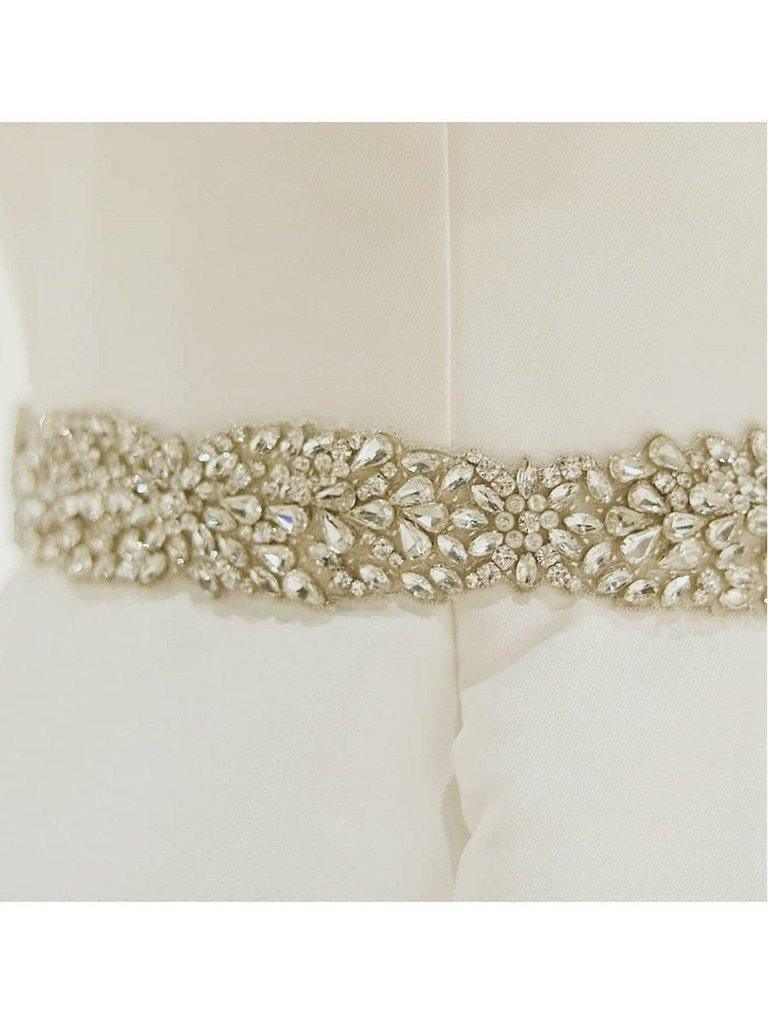 Ivory Ball Gown Wedding Dresses Spaghetti Strap Beaded Bridal Dress