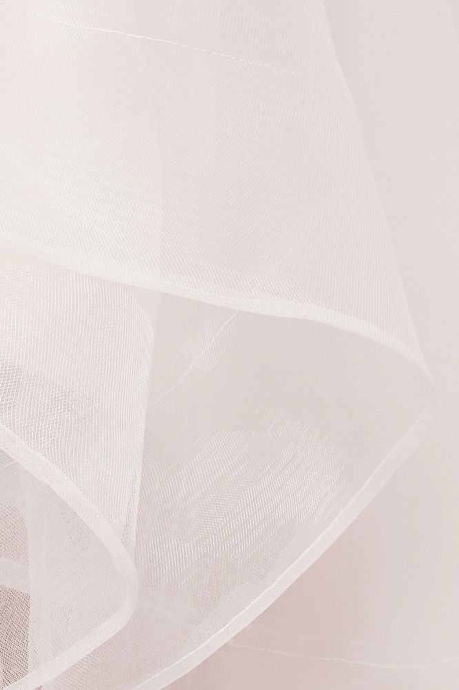 Ivory Sweetheart A-line Hi-lo Spaghetti Tulle Wedding Dresses with Ruffles