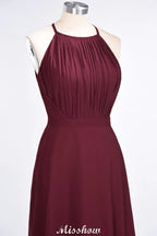 Jewel Sleeveless Floor-Length Bridesmaid Dress Ruffles Spaghetti aline Maid of Honor Dress