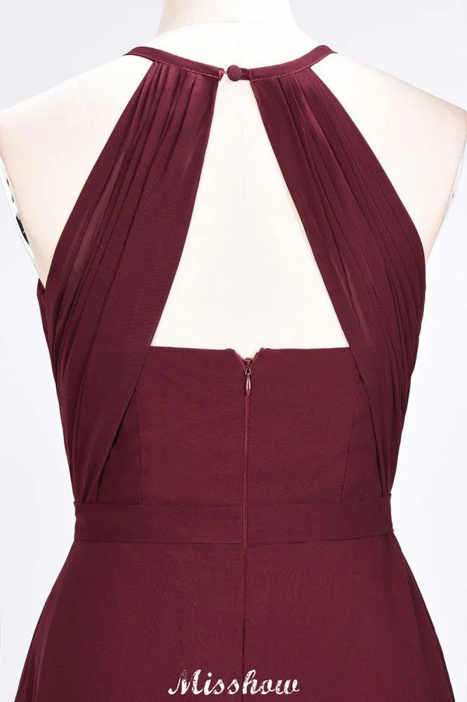 Jewel Sleeveless Floor-Length Bridesmaid Dress Ruffles Spaghetti aline Maid of Honor Dress