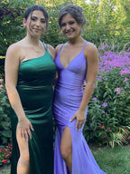 Kenny | Lilac Straps Sheath Mermaid Prom Dress with Lace-up Back