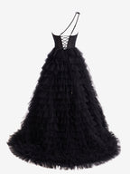Roycebridal Kinsley | A Line One Shoulder Tiered Long Prom Dress