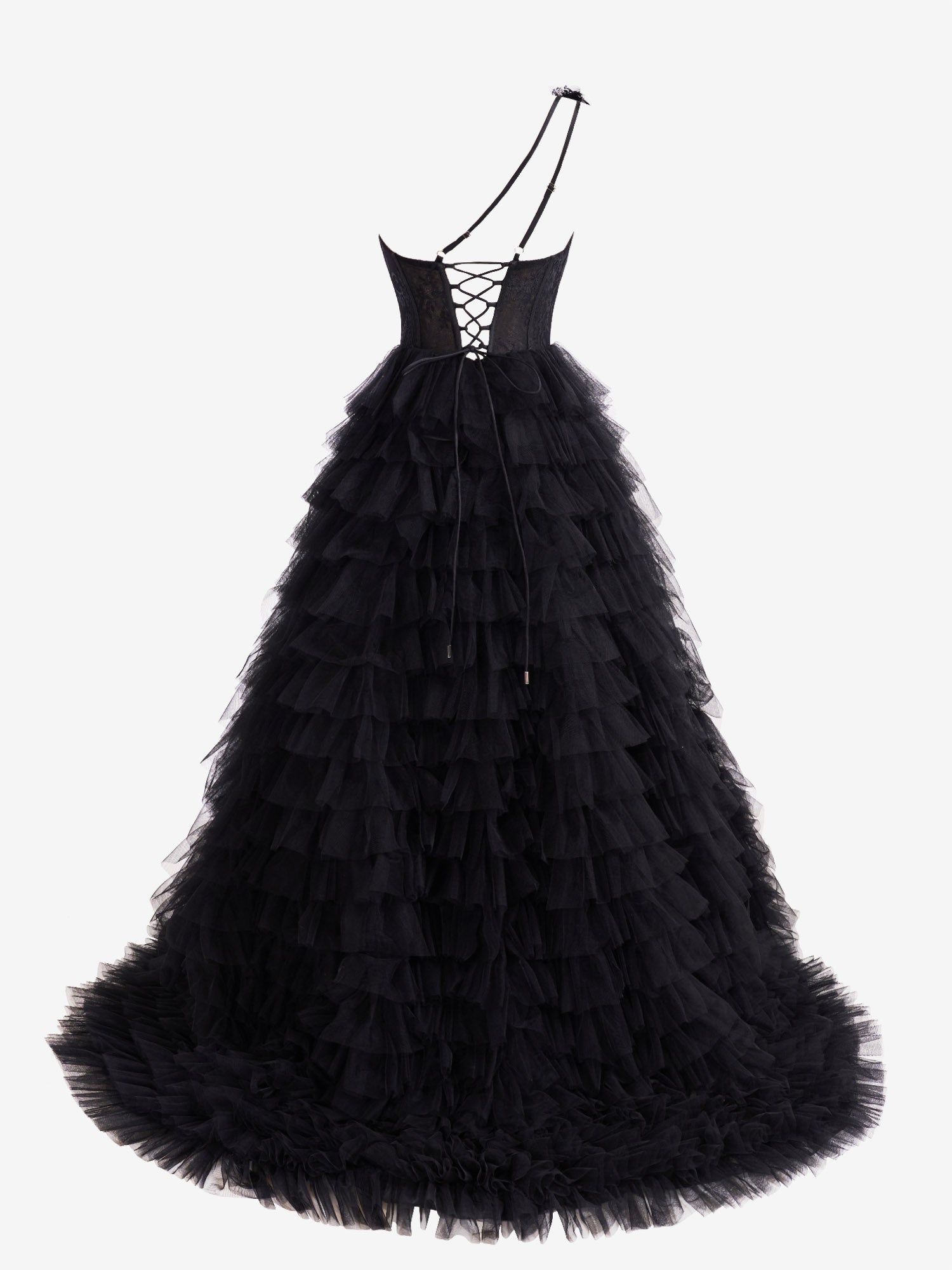 Roycebridal Kinsley | A Line One Shoulder Tiered Long Prom Dress