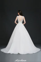Lace A-line Jewel Delicate Wedding Dress