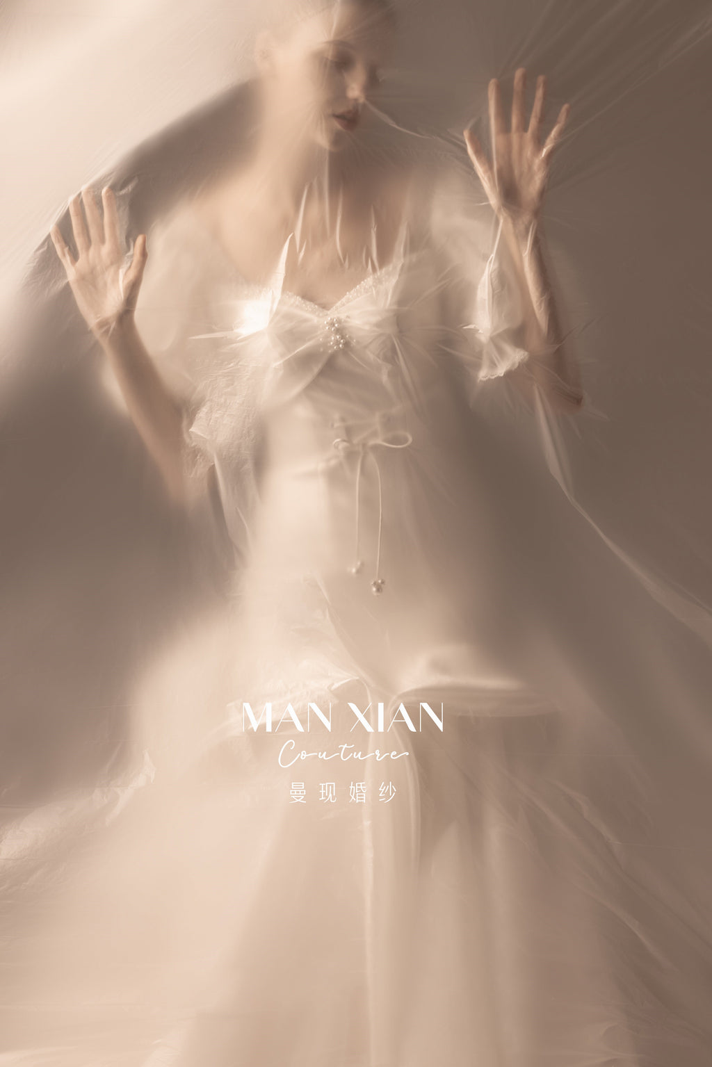 Romantic Off-Shoulder Satin Mermaid Wedding Dress with Puff Sleeves & Cathedral Train