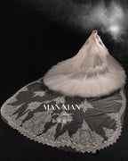 Regal Off-Shoulder Crystal Ball Gown Wedding Dress with Cathedral Train & Statement Choker