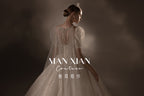 Regal Puff-Sleeve Crystal Ball Gown Wedding Dress with Cathedral Train & Statement Choker