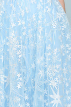 Long Appliqued Tulle A-line Cap Sleeves Prom Dresses