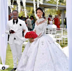 Long Ball Gown High Neck Sparkle Applique Satin Wedding Dress with Sleeves