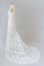 Long Mermaid Sweetheart Lace Backless Wedding Dress