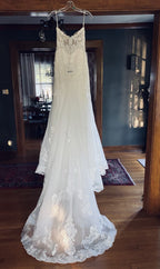 Long Mermaid Sweetheart Tulle Chapel Train Wedding Dress