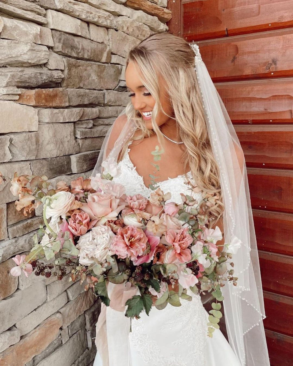 Long Mermaid V-neck Spaghetti Straps Appliques Lace Wedding Dress