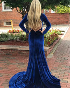 Long Sleeve Prom Dresses Royal Blue Formal Dress With Sleeves