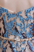 Luxury Sparkly Off-the-Shoulder Sequins Aline Prom Dress Floor Length by misshow.com