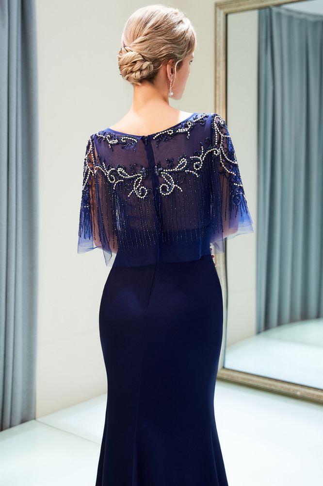 Mermaid Floor Length Crystal Beading Formal Dress