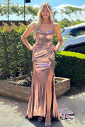 Niobe | Purple Strapless Mermaid Long Formal Dress With Split