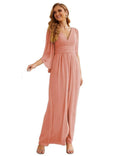 Chiffon Bridesmaid Dresses with Split for Women Wedding Long Party Prom Gown Flutter Sleeve SEA28045