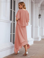 Chiffon Plus Size Mother of Bride Dresses with Jacket Formal Dresses for Wedding SEA28073