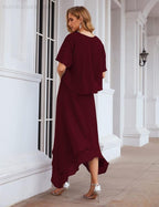 Chiffon Plus Size Mother of Bride Dresses with Jacket Formal Dresses for Wedding SEA28073