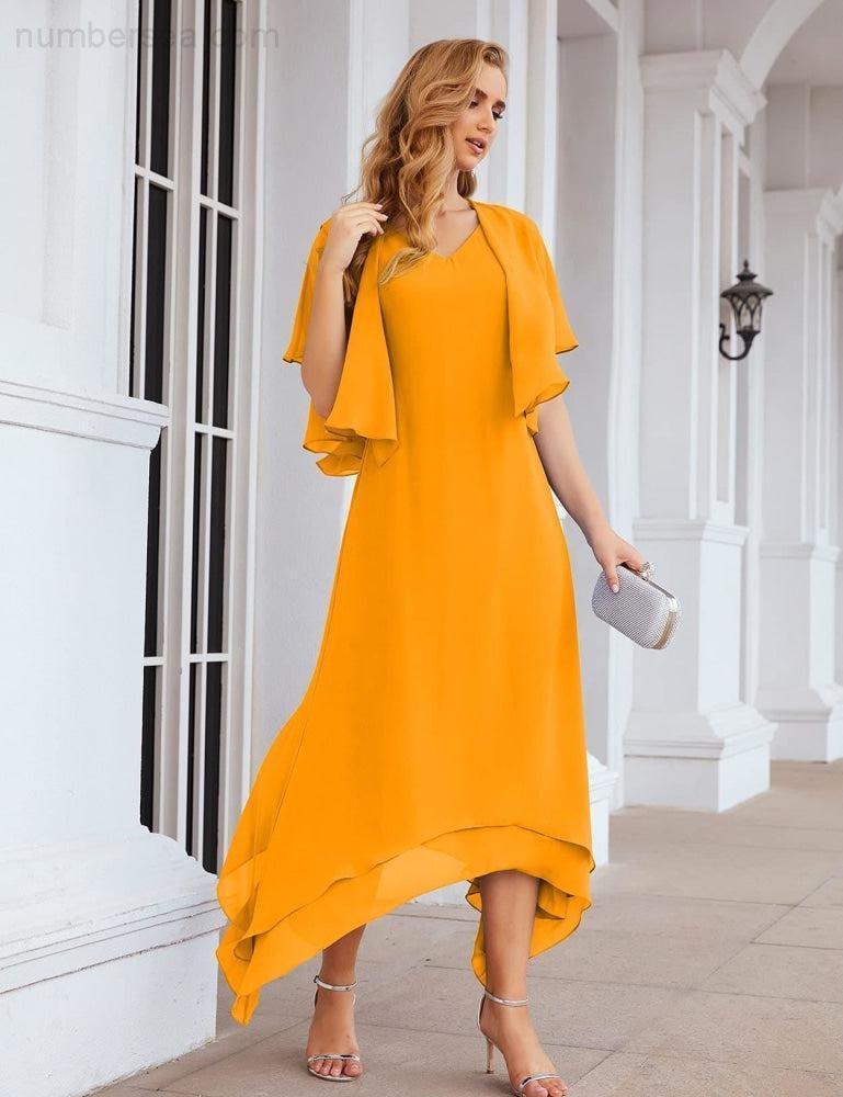 Chiffon Plus Size Mother of Bride Dresses with Jacket Formal Dresses for Wedding SEA28073