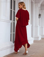Chiffon Plus Size Mother of Bride Dresses with Jacket Formal Dresses for Wedding SEA28073