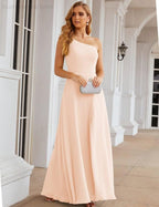 One Shoulder Chiffon Bridesmaid Dresses Long Formal Homecoming Prom Gowns for Women Party Wedding Evening SEA28052