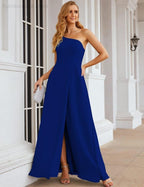 One Shoulder Chiffon Bridesmaid Dresses Long Formal Homecoming Prom Gowns for Women Party Wedding Evening SEA28052