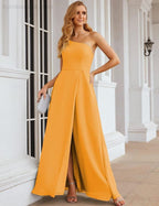 One Shoulder Chiffon Bridesmaid Dresses Long Formal Homecoming Prom Gowns for Women Party Wedding Evening SEA28052