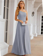 One Shoulder Chiffon Bridesmaid Dresses Long Formal Homecoming Prom Gowns for Women Party Wedding Evening SEA28052