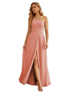 One Shoulder Chiffon Bridesmaid Dresses Long Formal Homecoming Prom Gowns for Women Party Wedding Evening SEA28052