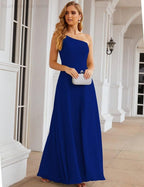 One Shoulder Chiffon Bridesmaid Dresses Long Formal Homecoming Prom Gowns for Women Party Wedding Evening SEA28052