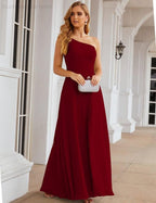 One Shoulder Chiffon Bridesmaid Dresses Long Formal Homecoming Prom Gowns for Women Party Wedding Evening SEA28052