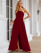 One Shoulder Chiffon Bridesmaid Dresses Long Formal Homecoming Prom Gowns for Women Party Wedding Evening SEA28052