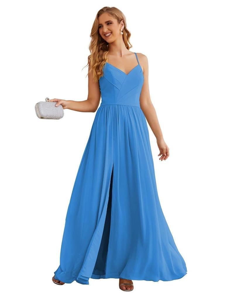 Spaghetti Strap Bridesmaid Dresses Long Formal Party Prom Gowns 28060
