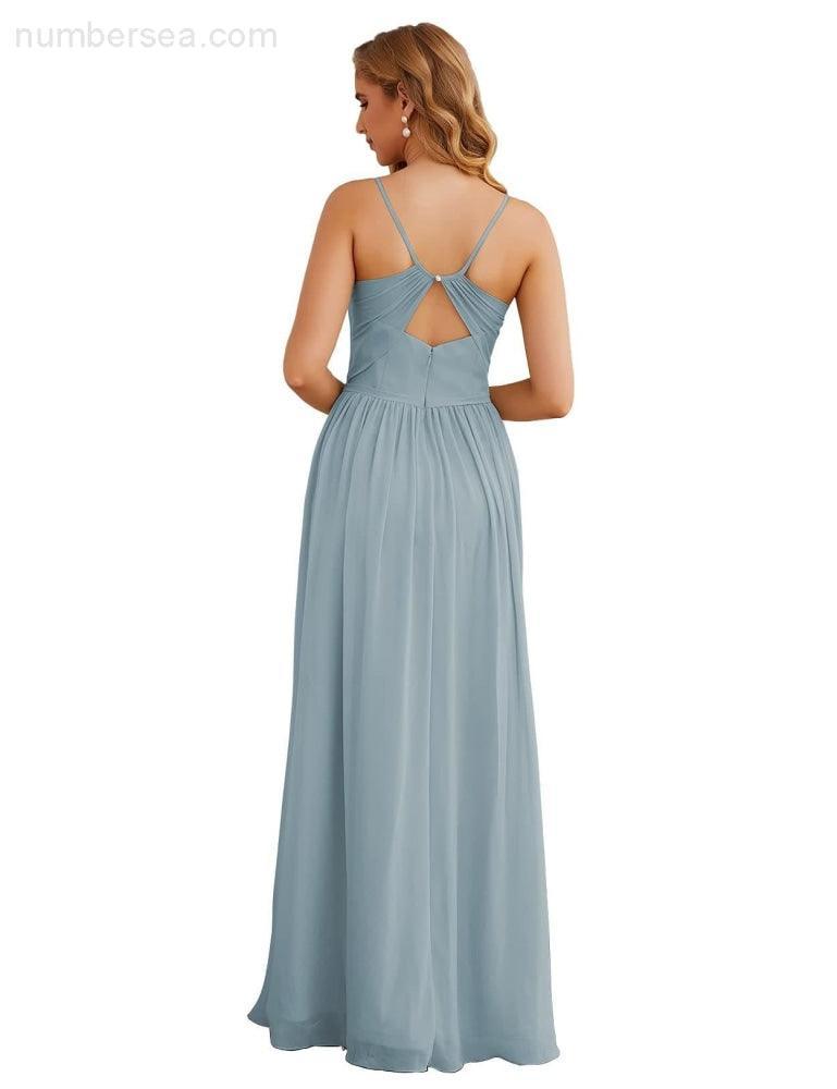 Spaghetti Strap Bridesmaid Dresses Long Formal Party Prom Gowns 28060
